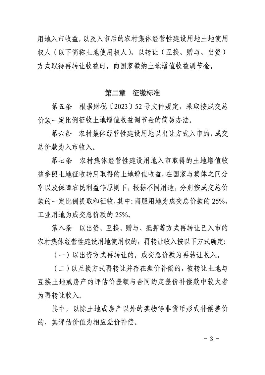 鹿邑县农村集体经营性建设用地土地增值收益调节金征收使用管理实施细则（试行）第3页