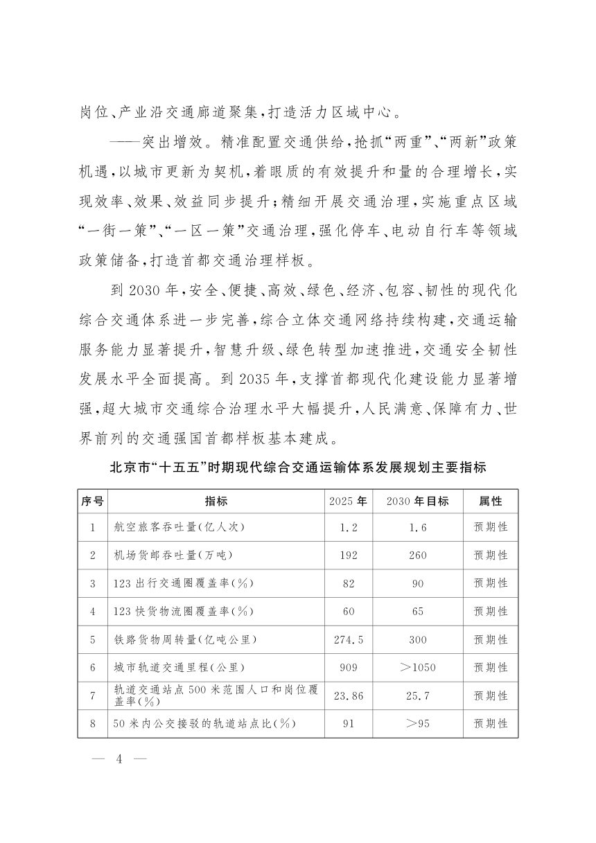 北京市“十五五”时期现代综合交通运输体系发展规划第3页