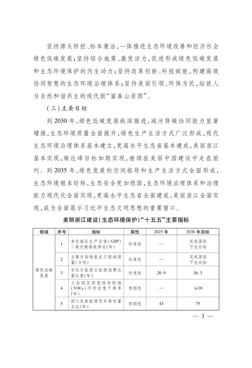 美丽浙江建设（生态环境保护）“十五五”规划第3页