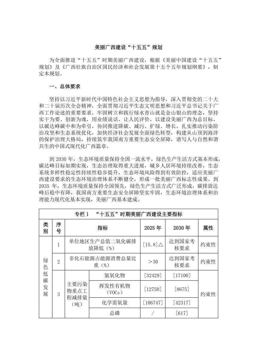 美丽广西建设“十五五”规划第1页