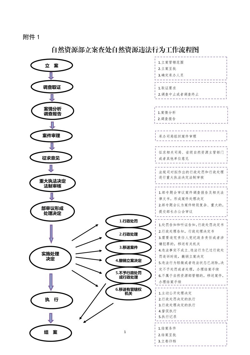 自然资源部立案查处自然资源违法行为工作流程图第1页