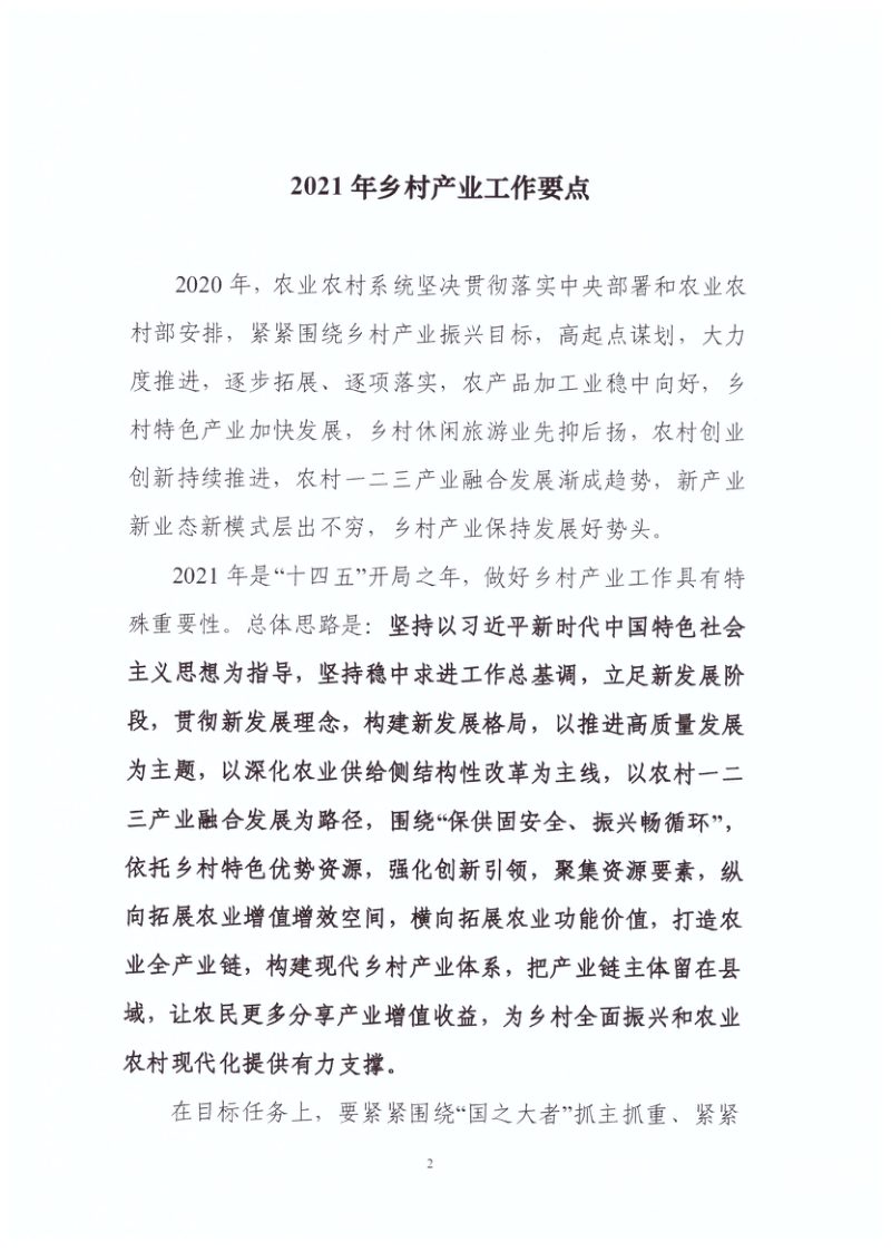 2021年乡村产业工作要点第2页