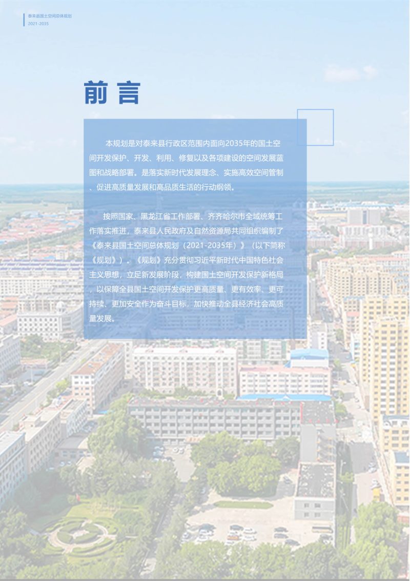 黑龙江省泰来县国土空间总体规划 （2021-2035年）第2页