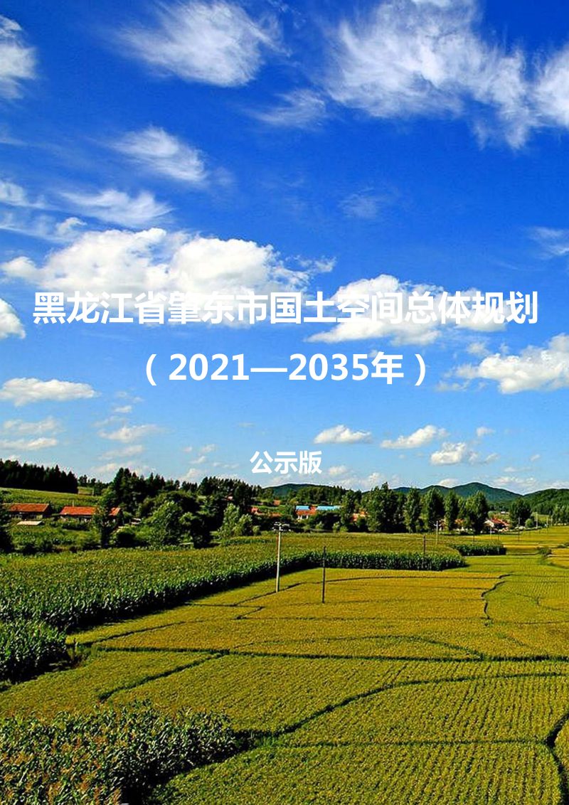 黑龙江省肇东市国土空间总体规划 （2021-2035年第1页