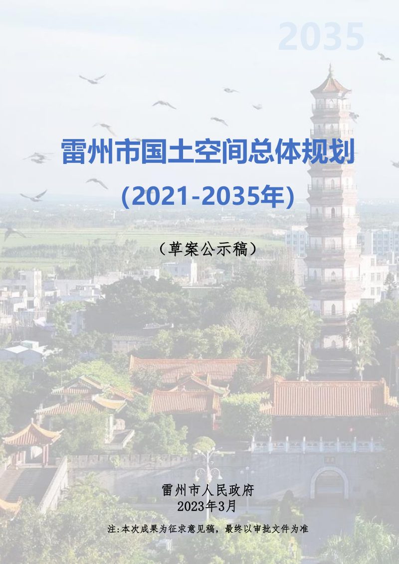 广东省雷州市国土空间总体规划（2021-2035年）第1页