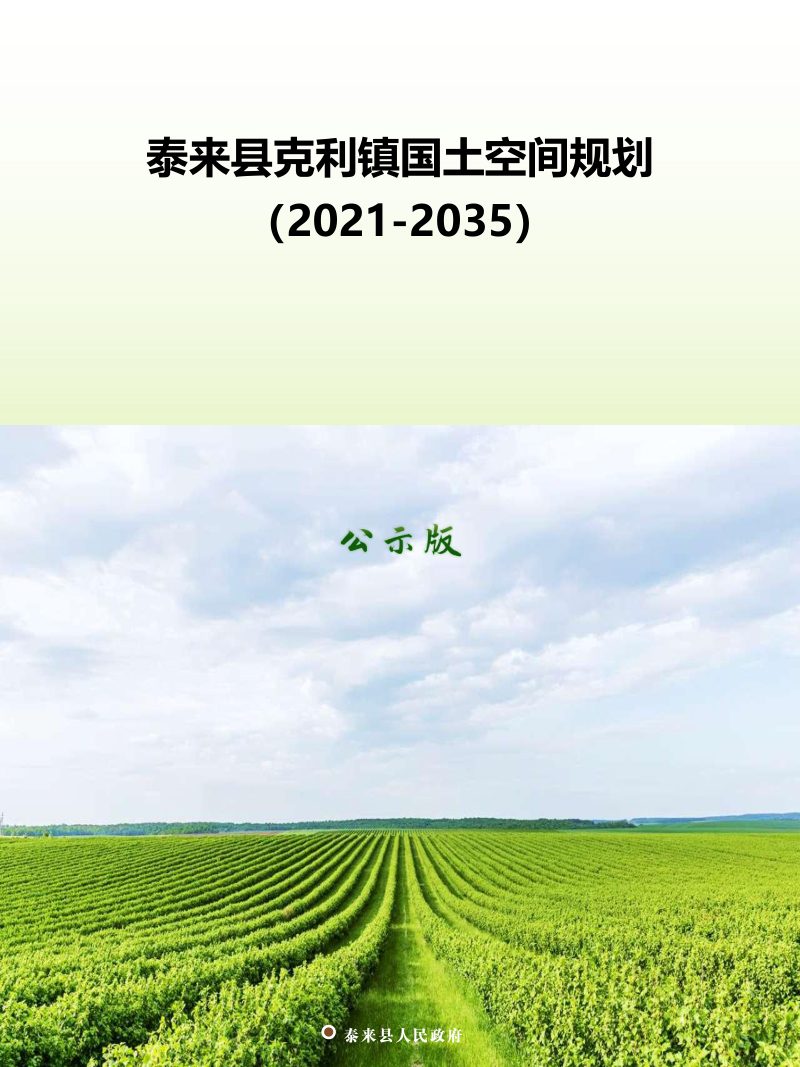 泰来县克利镇国土空间总体规划（2021-2035年）第1页
