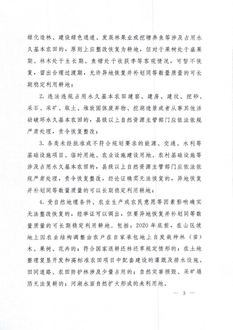 自然资源部《关于严肃开展耕地和永久基本农田划定成果核实处置工作的通知》自然资发〔2023〕25号第3页