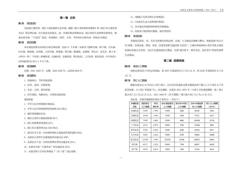 永嘉县公墓布点规划修编（2021-2035）第3页