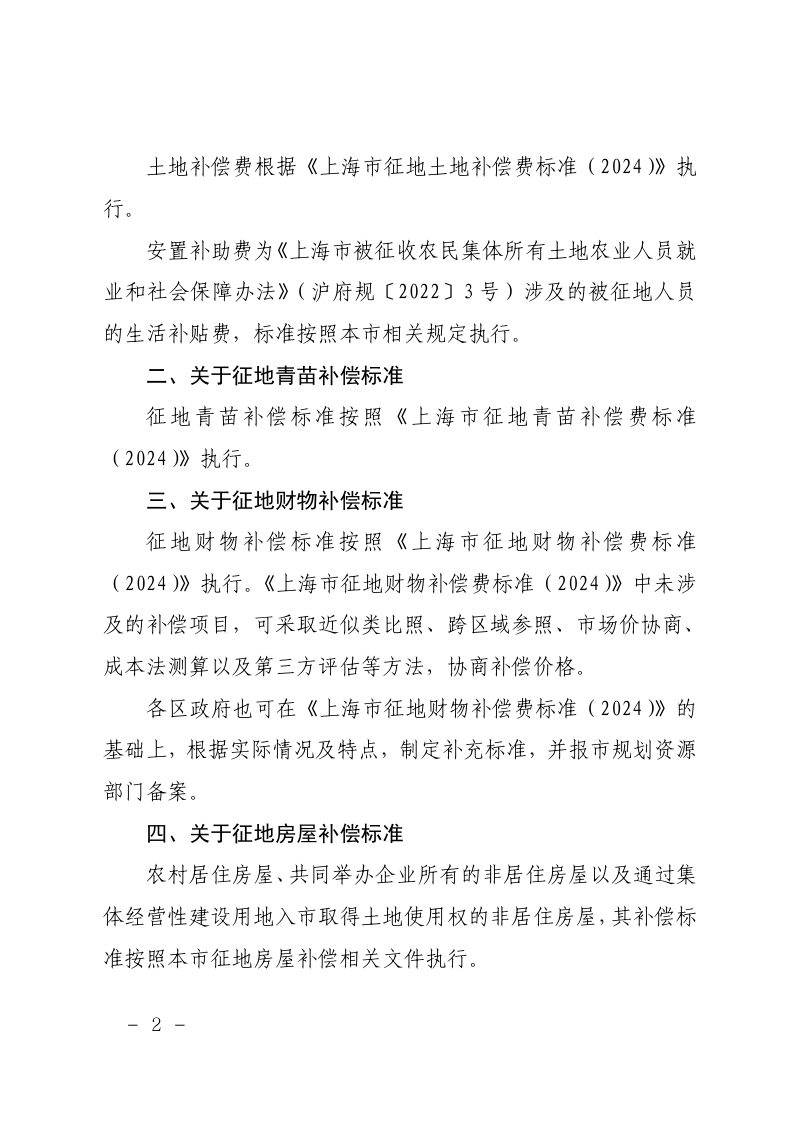 上海市征收集体土地补偿标准（2024）第2页
